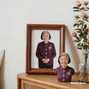 悼念亲人纪念挚友照片定制塑像3D打印-来图定制立体半身像