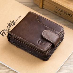 牛船长皮具头层牛皮男女士风琴卡包多卡位钱夹真皮驾驶证拉链钱包