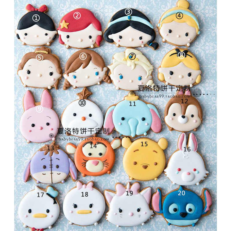 迪士尼Tsumtsum婚礼饼干糖霜饼干甜品台disney