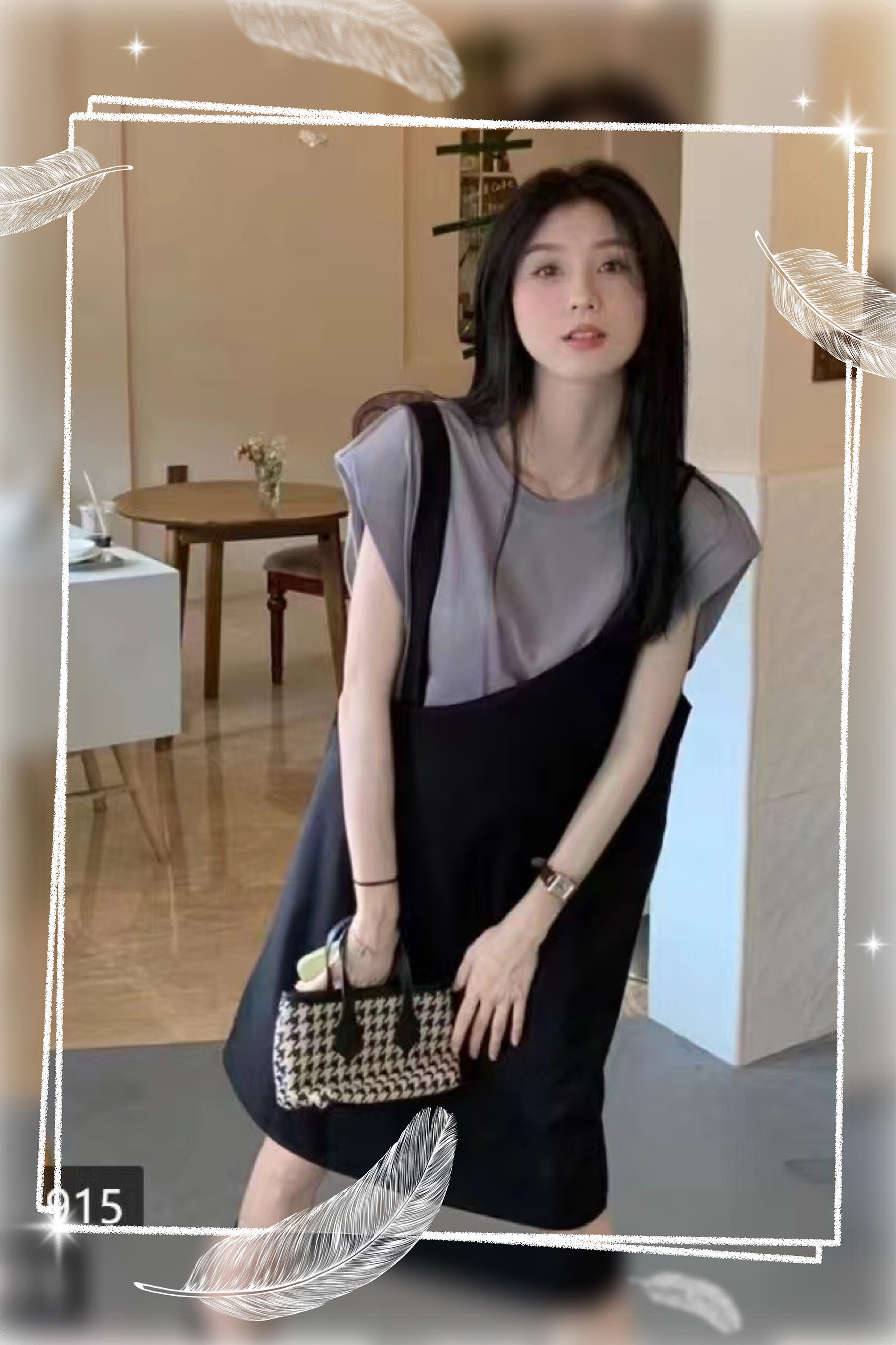 设计感时尚不规则套装两件套女背带裙夏韩版T恤2025新款洋气减龄图片
