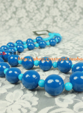 欧美韩版黑色串珠长款毛衣链