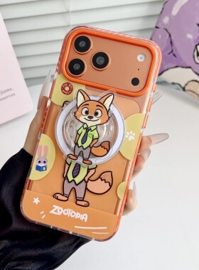 疯狂动物城朱迪尼克适用iPhone17Promax手机壳苹果16Promax磁吸保护套15Promax防摔壳可爱卡通14Pro/13支架