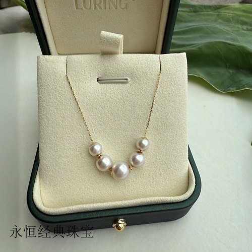 18k金微笑链可调节满天星锁骨链