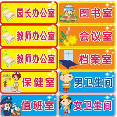 幼儿园学校班级门牌标贴 中班 会议室院长办公室标牌 教室标语