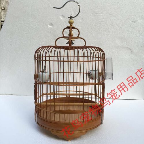 金青灰燕竹制广式绣眼鸟笼