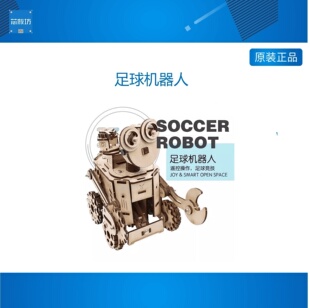 玩创工房创意玩具拼装立体拼图3D益智DIY创意木制模型足球机器人