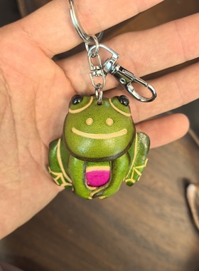 手工头层牛皮钥匙扣挂件