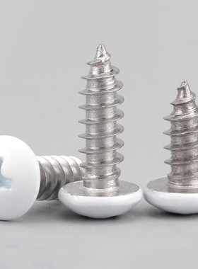 304不锈钢十字尖尾自攻螺丝白色烤漆盘头圆头木螺钉M3M4M4.2~M5