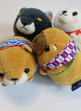 日单AMUSE柴豆三兄弟豆太郎卡通毛绒柴犬公仔手机屏幕擦挂件