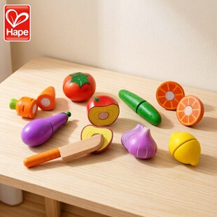 Hape宝宝水果蔬菜田园时蔬切切乐玩具儿童幼儿厨房做饭蛋糕过家家