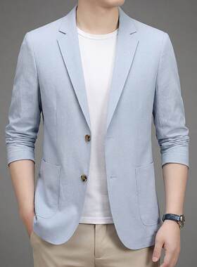 中青年男士基础款百搭商务西服26年春季薄款休闲时尚单件西服外套