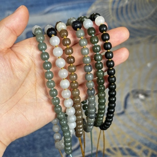 新疆和田玉籽料 朕®开仓 N7mm 8mm籽料珠把件绳