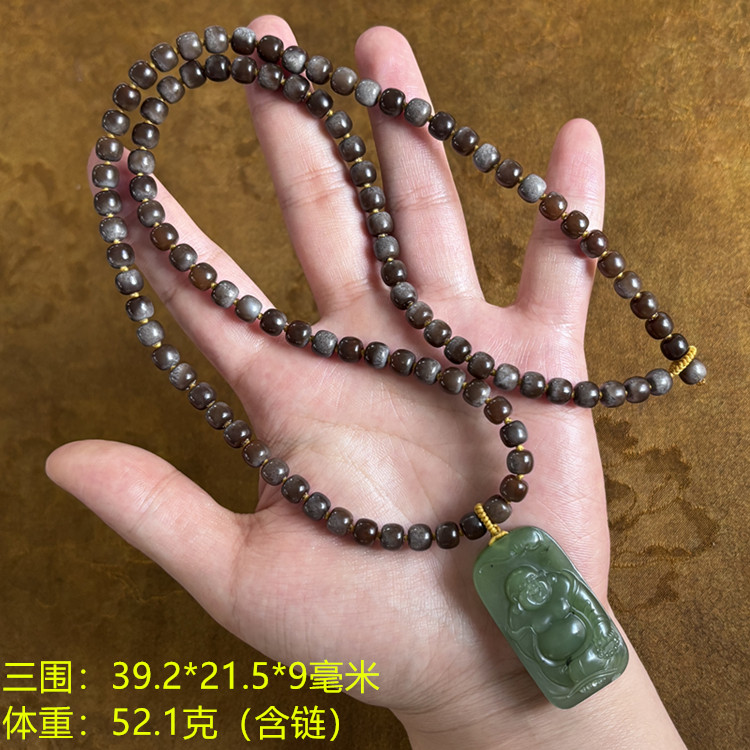 碧玉籽料佛公挂件套装