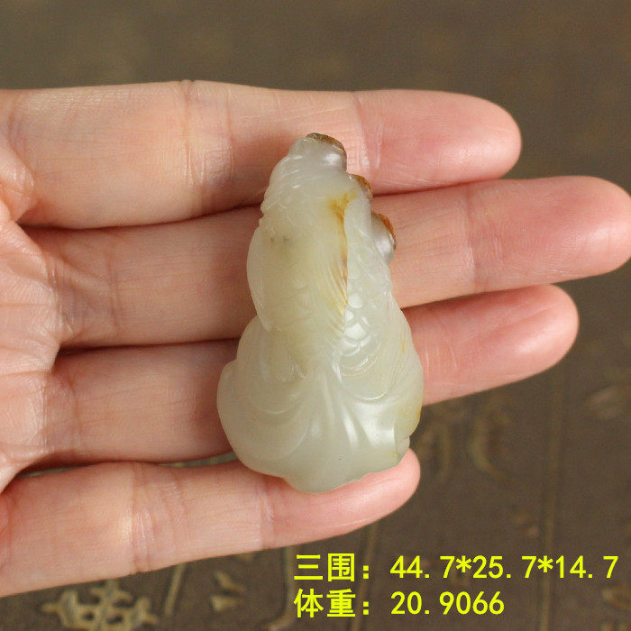 白玉籽料小鱼挂件和田玉朕®