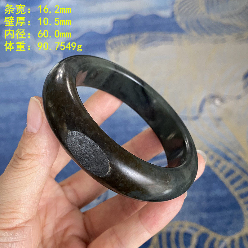 N60.0糖青花籽料籽料手镯有原皮朕&reg;开仓新疆和田玉