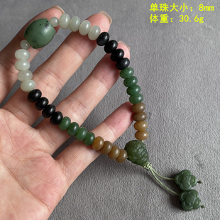 手链 朕®开仓 手持 无原皮 新疆和田玉 手串 N8mm各色籽料设计款