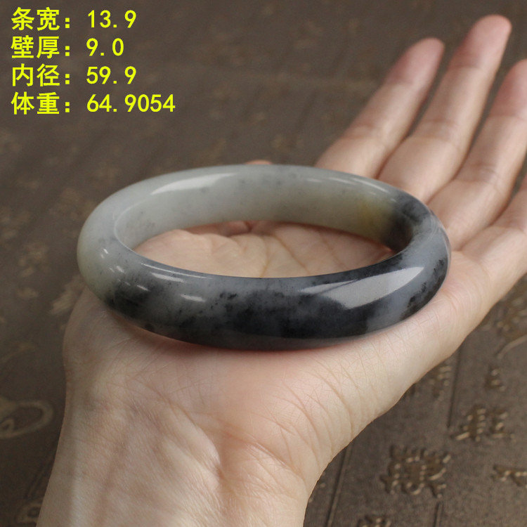 N“福禄寿”三色青花籽料59.9大码手镯 无原皮 朕®开仓