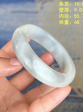 朕捡漏的浅青花籽料手镯55.7