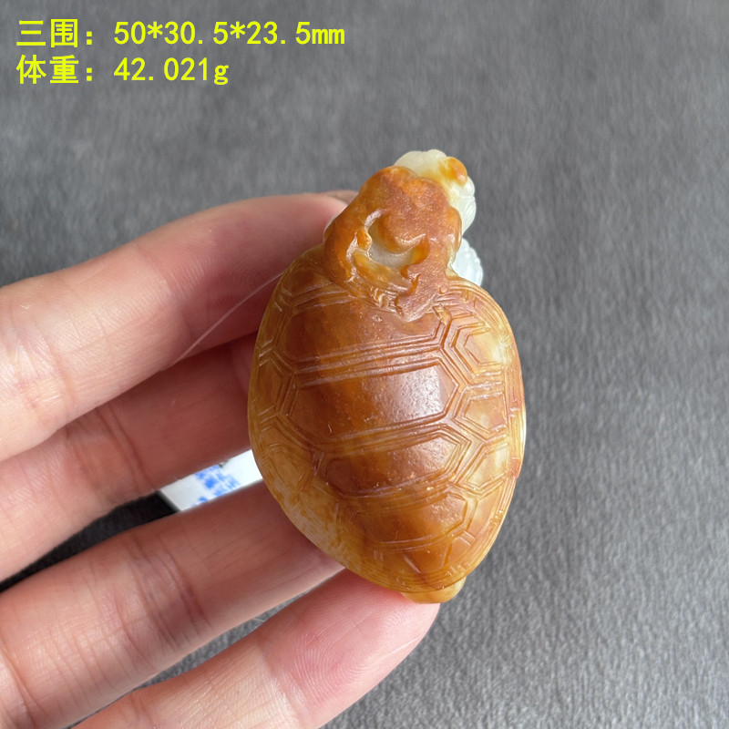 黄沁皮白玉籽料龙龟挂件/吊坠 有原皮 朕®开仓新疆和田玉