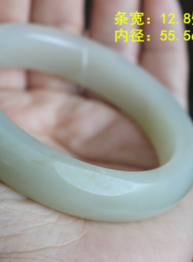 N55.56超值潜力股 和田玉白玉籽料留皮传家手镯  朕品牌