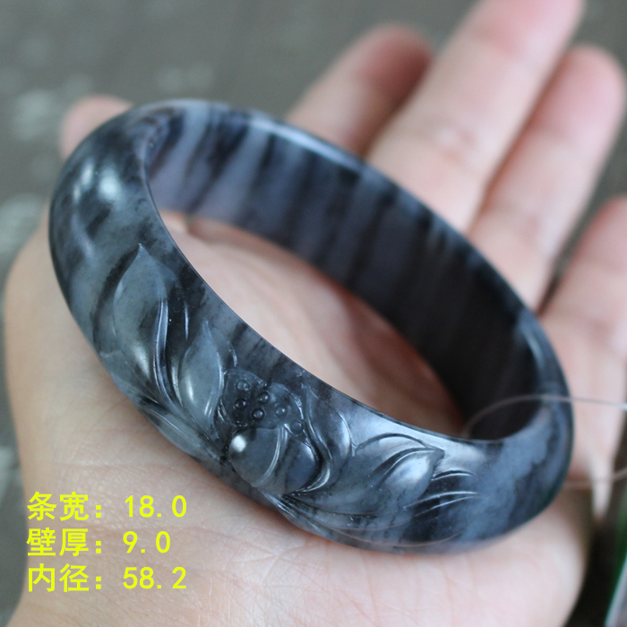 各项指标满分58.2墨玉籽料手镯