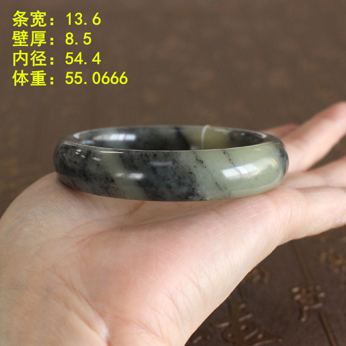 水墨花色~54.4青花籽料手镯