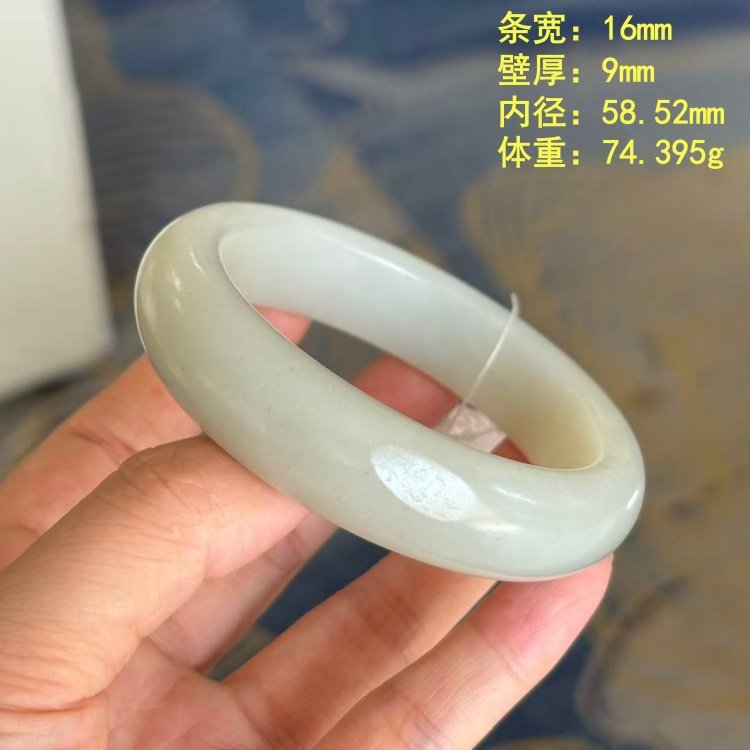 N巨捡漏！58.52质地浑厚白玉籽料手镯 有原皮朕®,珠宝/钻石/翡翠,手饰,淘宝优惠券,粉丝福利购,淘宝优惠卷