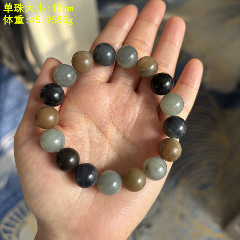 全籽料多宝12mm手串有原皮
