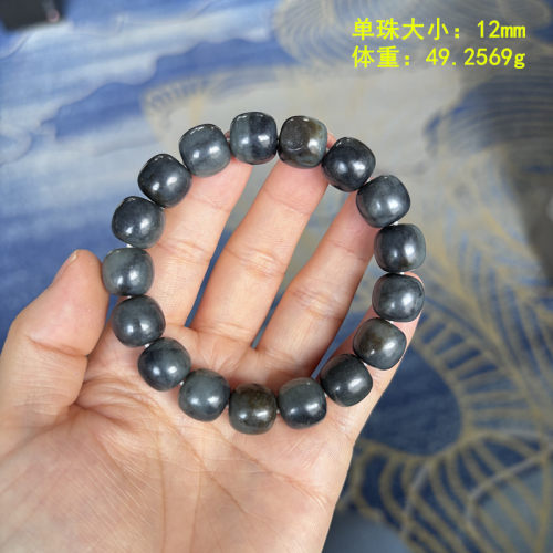 12毫米糖青花籽料老型珠手串