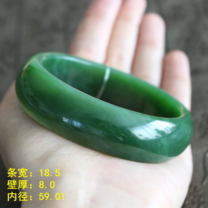 老坑碧玉手镯细腻油润开仓山料