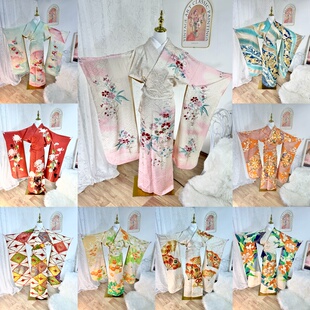 微瑕疵特价 捡漏200元 以下日本进口珍藏正统正绢正宗和服中古振袖