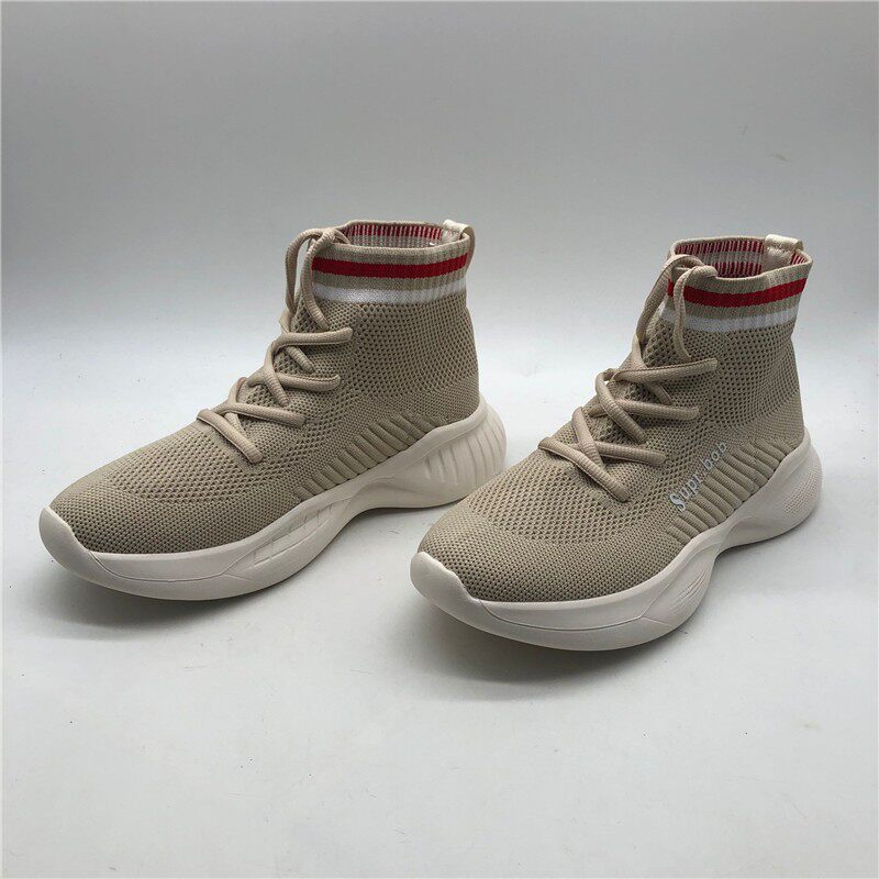 THE NEW KOREAN VERSION OF THE 2023 AUTUMN HIGH-TOP FLY-KNIT SNEAKERS IS VERSATILE COMFORTABLE AND CASUAL LACE-UP SOFT-SOLED STRETCH SOCK SHOES