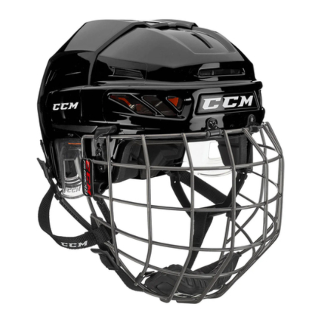 CCM 冰球头盔红色青少年成人头盔FL90不夹头儿童冰球装备大小可调