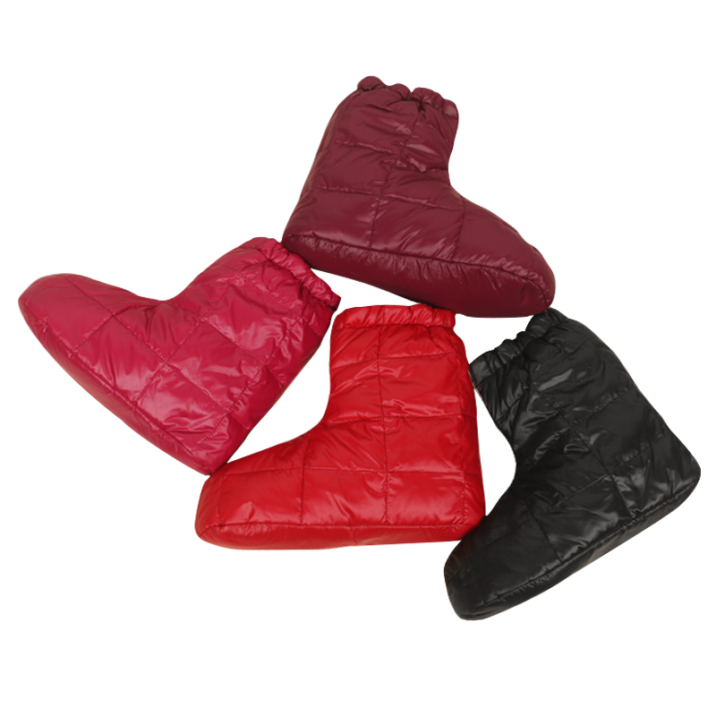 冬季羽绒鞋保暖室内月子鞋静音高帮地板鞋老人防寒睡觉脚套居家鞋