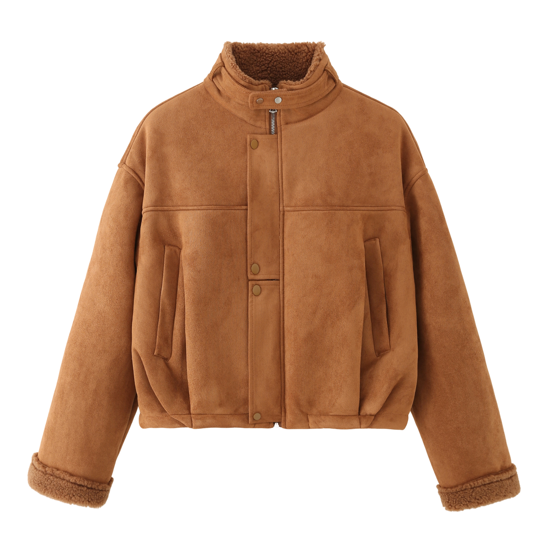 美拉德麂皮绒外套女2025冬季新款