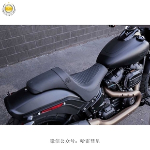 哈雷18年后软尾肥霸/S 专用SADDLEMEN编织纹透气弧形双人坐垫座椅