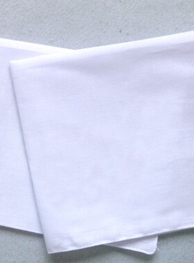 纯棉白手帕素色扎染方巾41CM汗巾洗脸巾拓印绘画手工DIY头巾