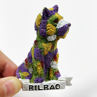 西班牙毕尔巴鄂古根海姆小狗雕塑冰箱贴磁贴旅游纪念品立体装饰品