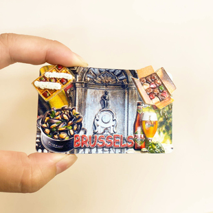 饰品礼物 比利时街道建筑风景创意文创冰箱贴磁贴旅游居家纪念品装