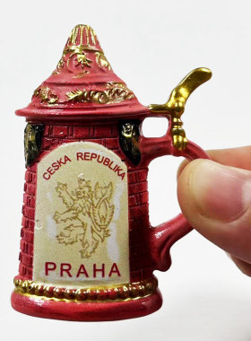 个性创意捷克国徽水杯磁铁冰箱贴
