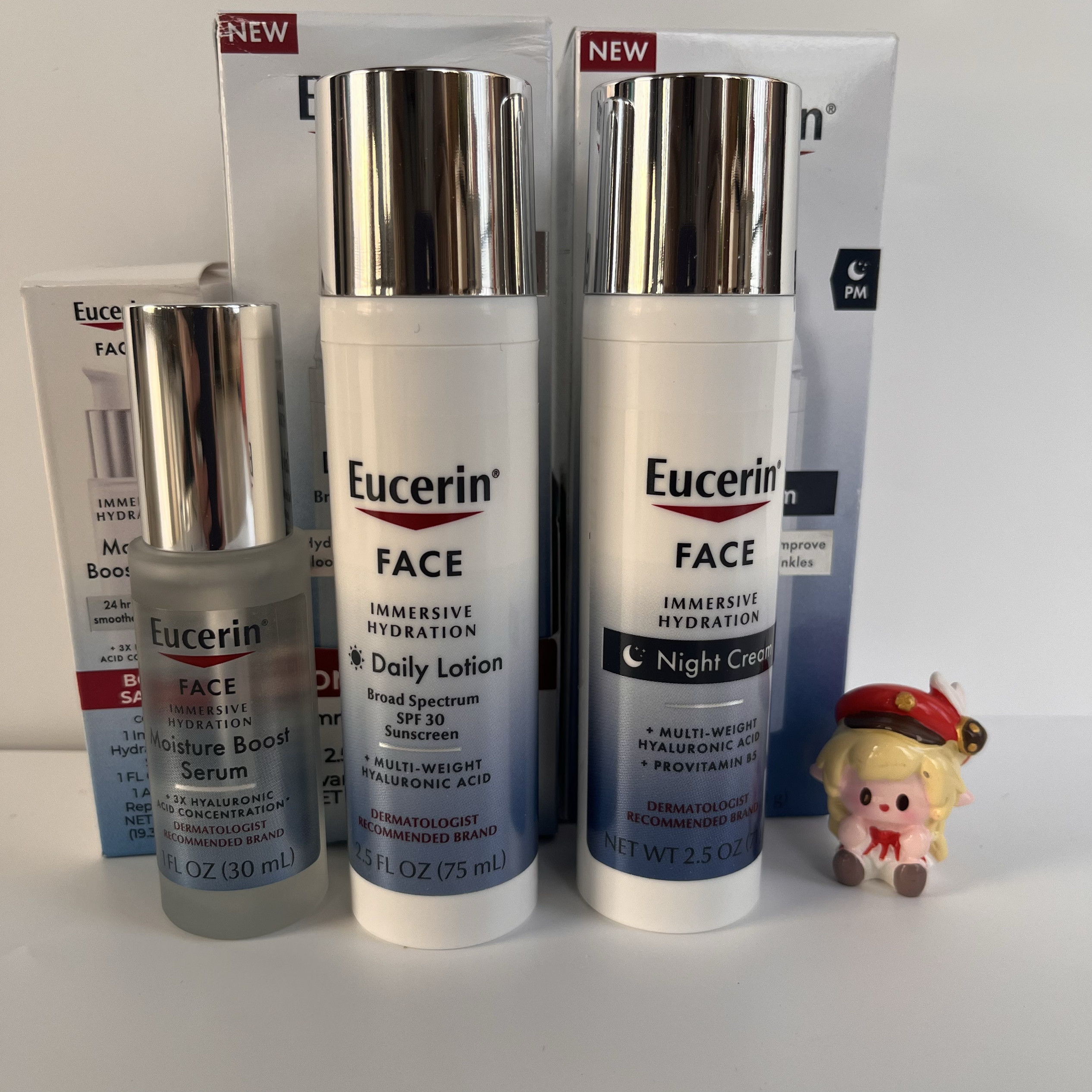 海淘现货美版Eucerin优色林3倍浓缩玻尿酸保湿精华日霜晚霜