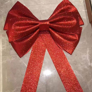 圣诞节新年墙上装饰红色亮粉网红超大海绵蝴蝶结派对店铺布置道具