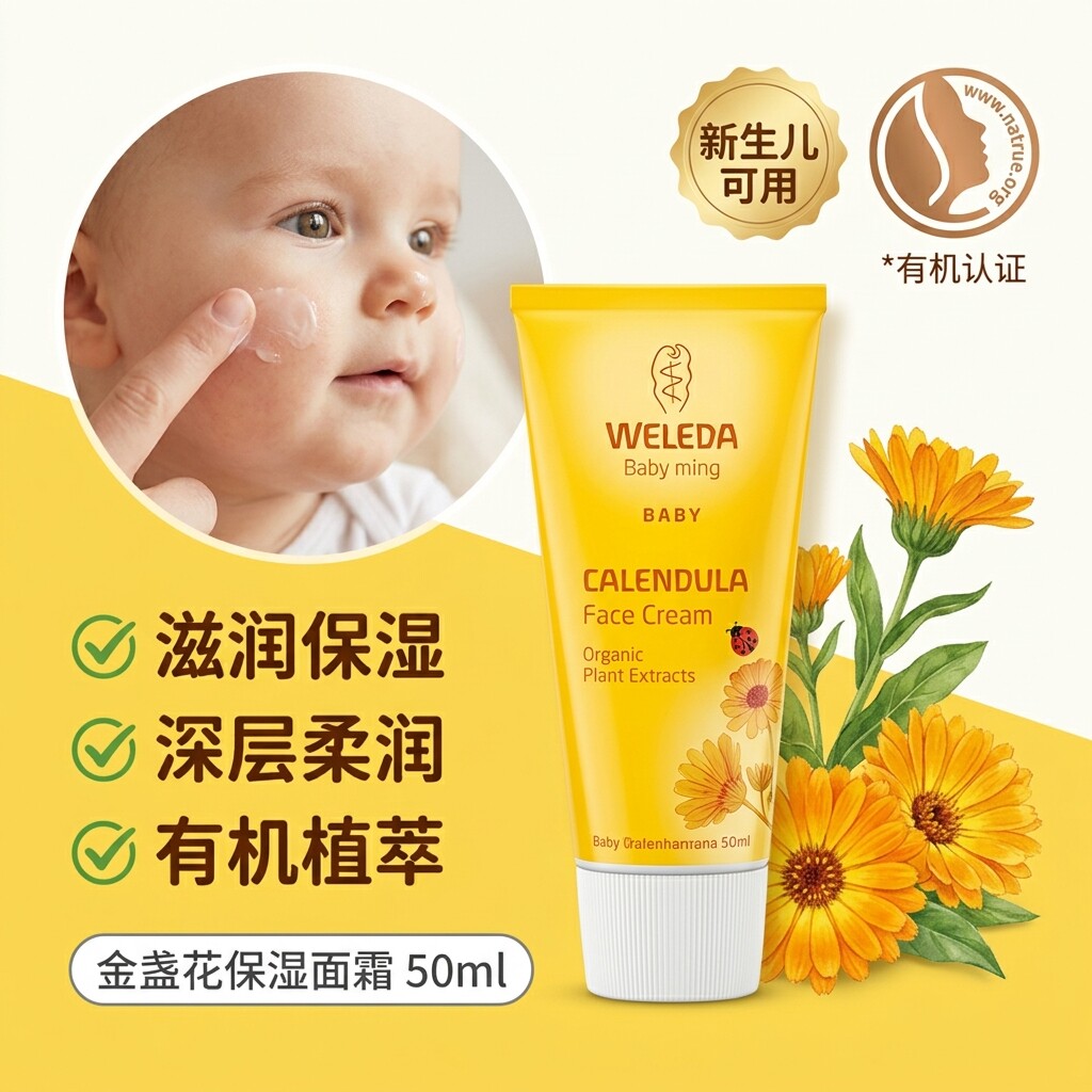 德国维蕾德WELEDA婴儿宝宝滋润金盏花保湿儿童面霜有机温和植物