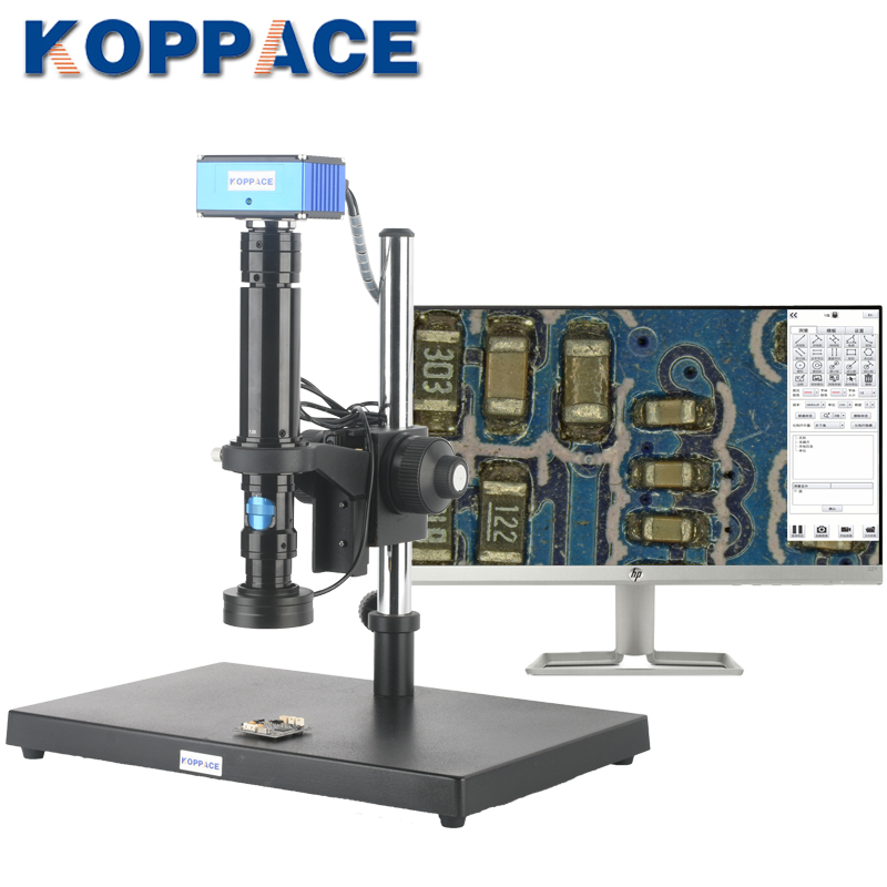 包邮30X-270X高清电子显微镜HDMI相机可拍照录像测量连续变倍镜头