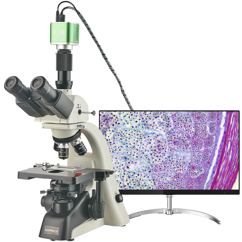 包邮 40X-1600X高清电子生物显微镜HDMI和USB输出830万像素4K相机