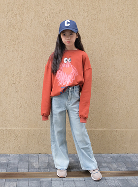 BBW潼家 儿童趣卡通印花卫衣中大童男女孩宽松上衣11/11（特）