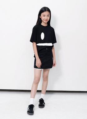 BBW潼家 24SS甜酷有趣的表情儿童夏季短袖印花T恤亲子装04/25