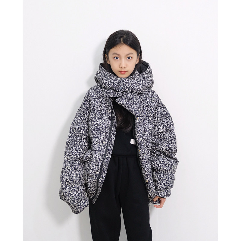 BBW潼家 23FW 儿童碎花印羽绒服中大童韩版时尚加厚面包外套01/08