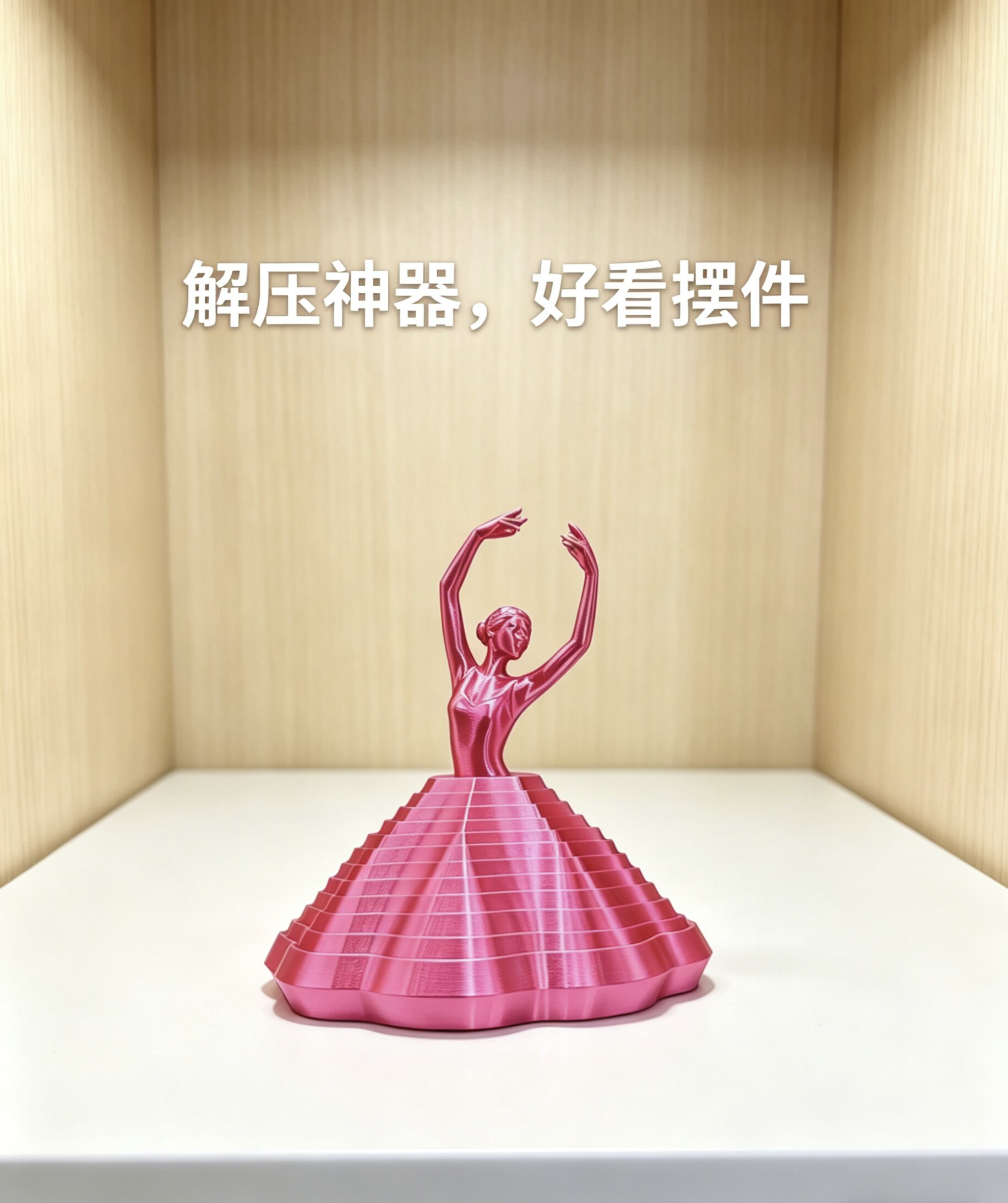 2. 厂家自产自销芭蕾少女旋转摆件小众不撞款3D打印创意礼品