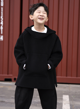 UL双面羊绒外套秋冬季新款女宝宝男童女童小童大童儿童羊毛呢大衣